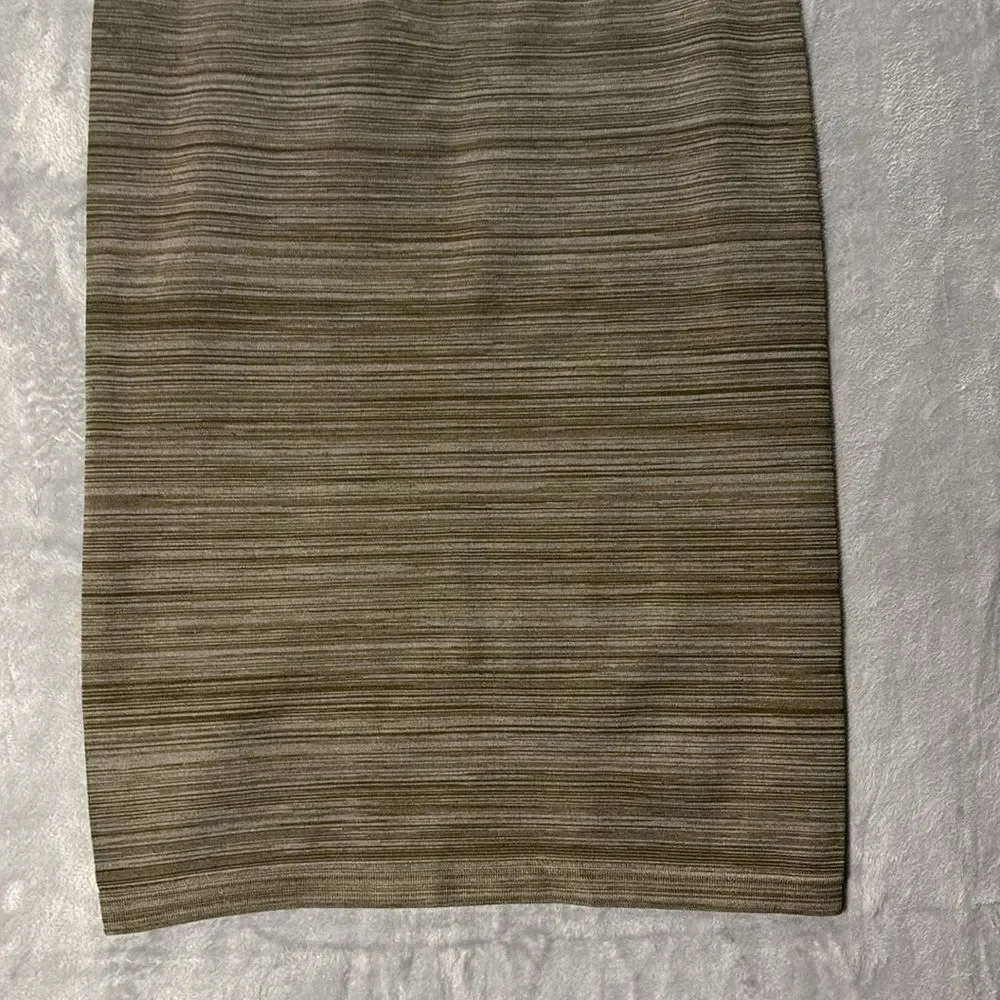 NWT New Coco Limon Green Brown Stretch Midi Skirt Size L/XL